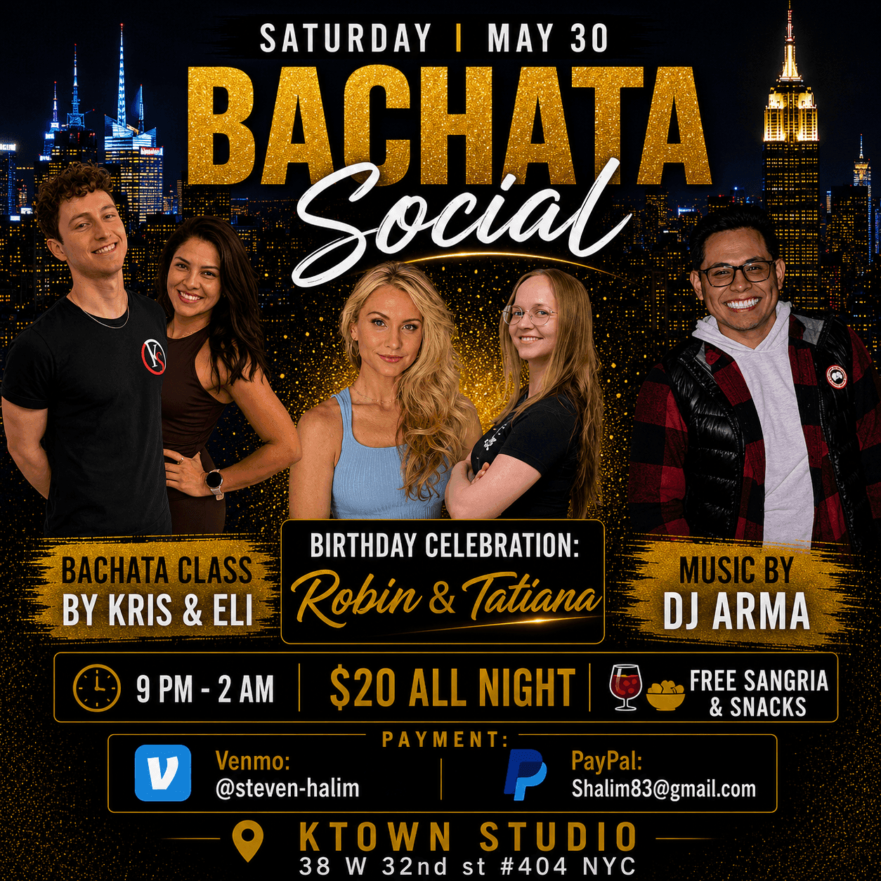KS Bachata Sensual Saturday Social — New York City